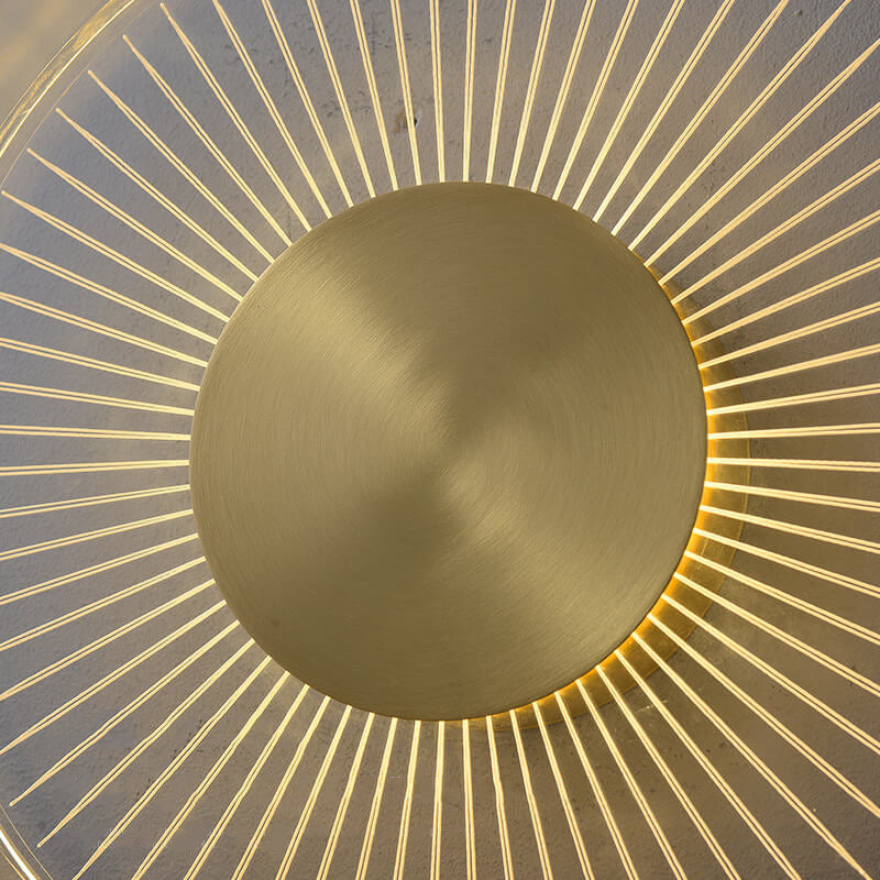 Full Copper Round Line Design LED Wall Sconce Lamp