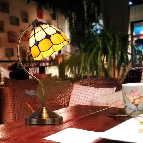 Vintage European Glass Table Lamp