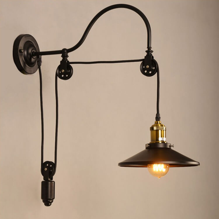 Contemporary Industrial Iron Round 1-Light Wall Sconce Lamp