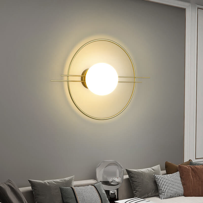 Nordic Circle Ring Glass Ball 1-Light Wall Sconce Lamp