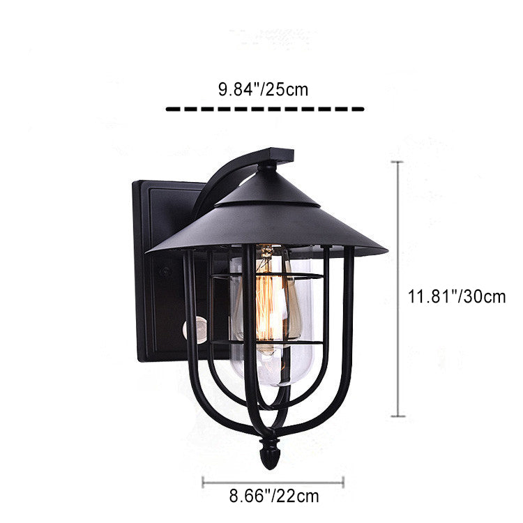 Iron Human Body Sensing 1-Light Outdoor Wall Sconce Lamp