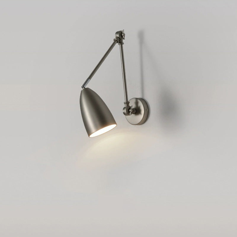 Retractable Swivel Rocker Arm Iron 1-Light Wall Sconce Lamp