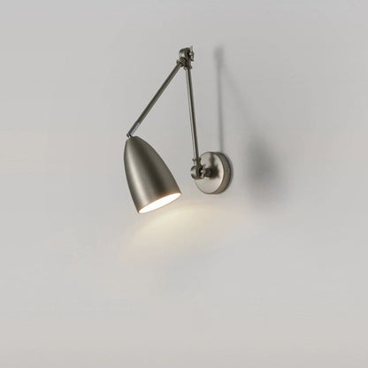Retractable Swivel Rocker Arm Iron 1-Light Wall Sconce Lamp