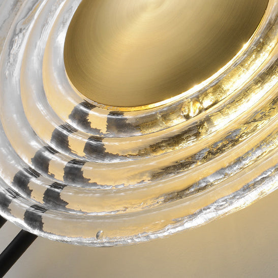 Nordic Round Water Ripple Glass Iron LED Wall Sconce Lamp