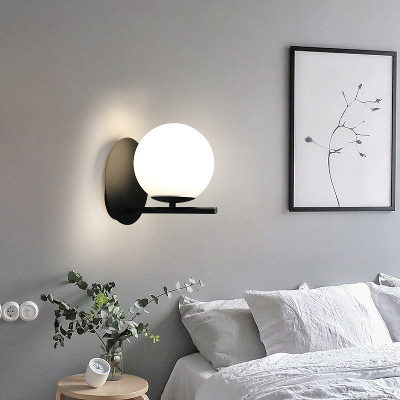 Scandinavian Round Ball Iron Glass 1-Light Wall Sconce Lamp