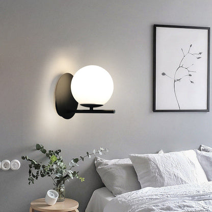 Scandinavian Round Ball Iron Glass 1-Light Wall Sconce Lamp