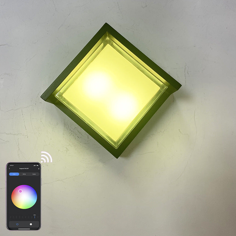 Aluminum Rhombus Smart App Dimming LED Wall Sconce Lamp