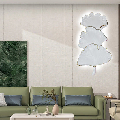 Contemporary Nordic Ginkgo Leaf Resin LED Wall Sconce Lamp