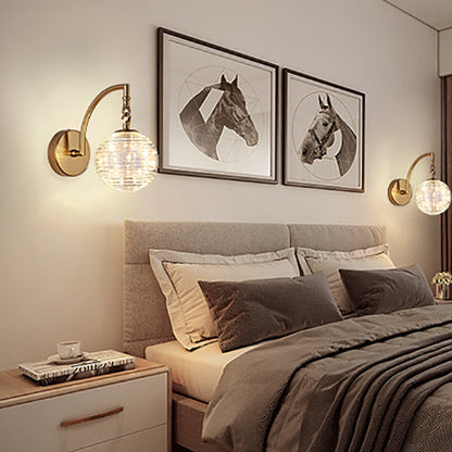 Round Ball Antler Iron Glass LED Wall Sconce Lamp