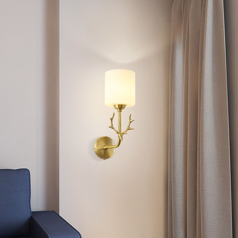 Scandinavian Antler Copper 1-Light Wall Sconce Lamp