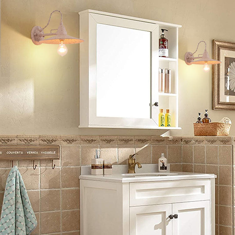 Waterproof Metal Plate Bowl 1-Light Wall Sconce Lamp