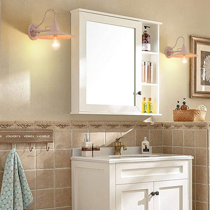 Waterproof Metal Plate Bowl 1-Light Wall Sconce Lamp