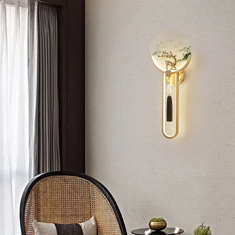 Transitional All Copper Glass Silicone LED Wall Sconce Lamp