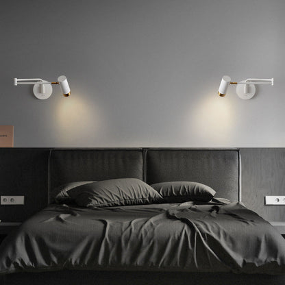 Cylinder Telescopic Swing Arm Iron 1-Light Wall Sconce Lamp