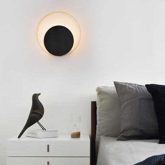 Modern Minimalist Iron Circle Ring 1-Light Wall Sconce Lamp