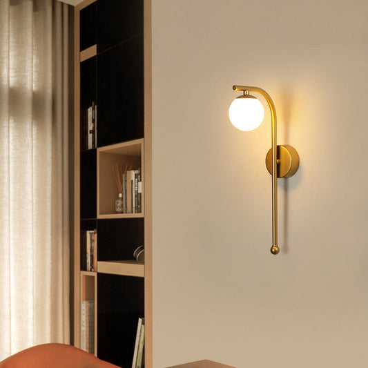 Acrylic Shade Iron Aluminum 1-Light Wall Sconce Lamp