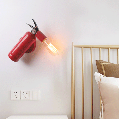 Creative Fire Extinguisher Iron 1-Light Wall Sconce Lamp