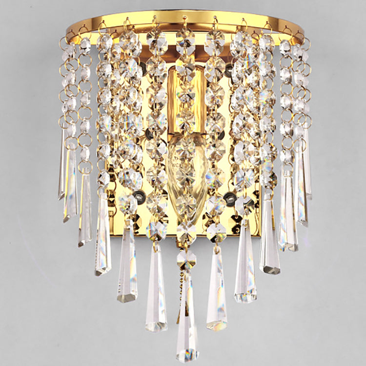 Half Beads Stainless Steel Crystal 1-Light Wall Sconce Lamp