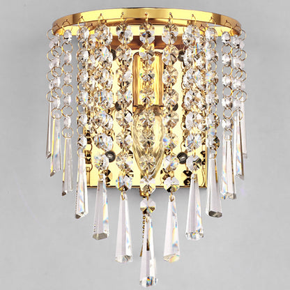 Half Beads Stainless Steel Crystal 1-Light Wall Sconce Lamp