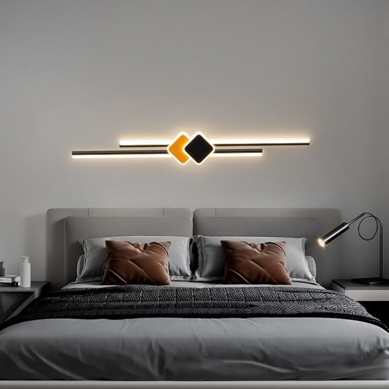 Long Rhombus Iron Aluminum Acrylic LED Wall Sconce Lamp