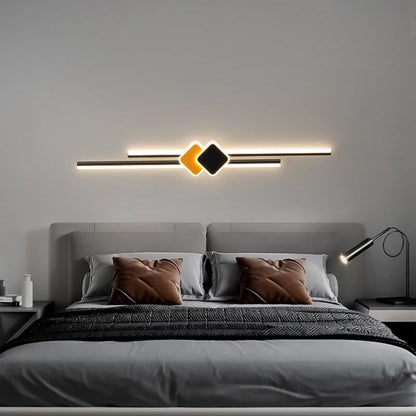 Long Rhombus Iron Aluminum Acrylic LED Wall Sconce Lamp