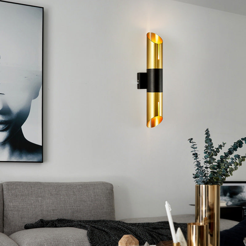 Modern Luxury Cylinder Iron 2-Light Wall Sconce Lamp