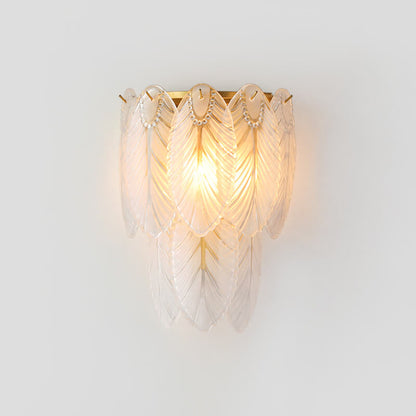 Light Feather Iron Glass 2/3-Light Wall Sconce Lamp