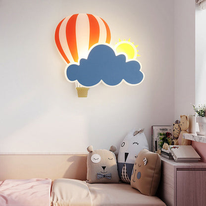 Kids Air Balloon Clouds Iron Acrylic LED Wall Sconce Lamp
