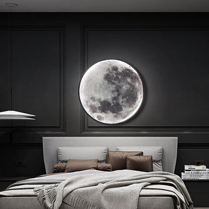 Creative Round Moon Aluminum Acrylic LED Wall Sconce Lamp