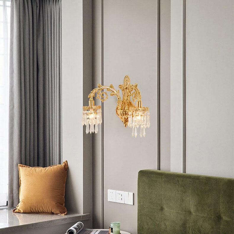 French All-Copper Branch 1/2-Light Wall Sconce Lamp