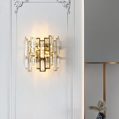 Stainless Multiple Rectangular 1/2 Light Wall Sconce Lamp