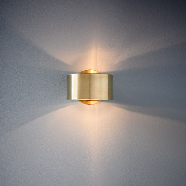 Modern Minimalist Gold Drum 1-Light Wall Sconce Lamp