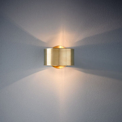 Modern Minimalist Gold Drum 1-Light Wall Sconce Lamp