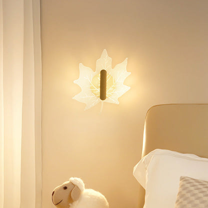 Metal Morning Glory Maple Leaf LED Wall Sconce Lamp