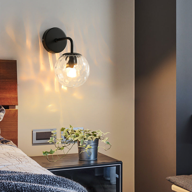 Scandinavian Round Ball Iron Glass 1-Light Wall Sconce Lamp