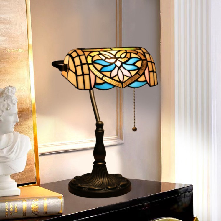 Tiffany Zinc Alloy Stained Glass 1-Light Table Lamp