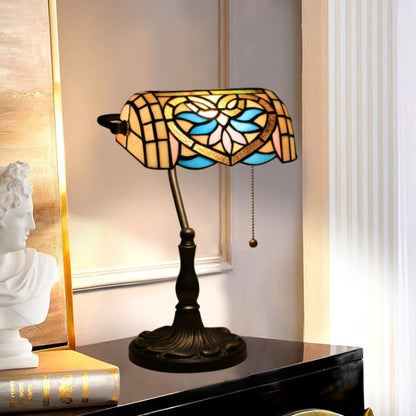 Tiffany Zinc Alloy Stained Glass 1-Light Table Lamp