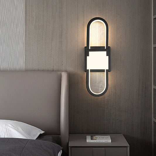Oval Rectangle Iron Aluminum LED Wall Sconce Lamp