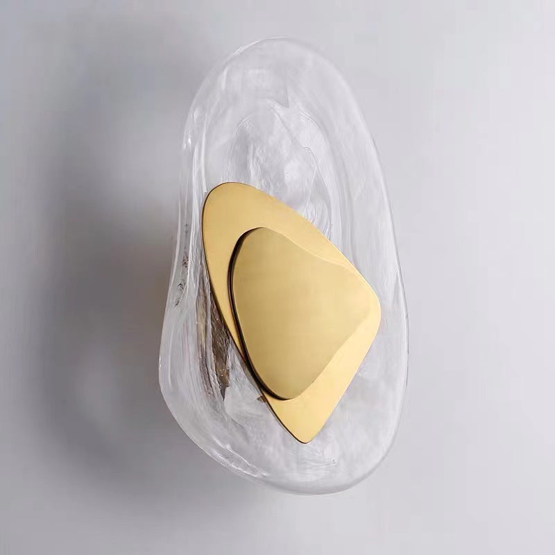 Irregular Oval Hardware Glass LED Wall Sconce Lamp