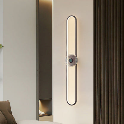 Minimalist Long Oval Hardware Aluminum LED Wall Sconce Lamp