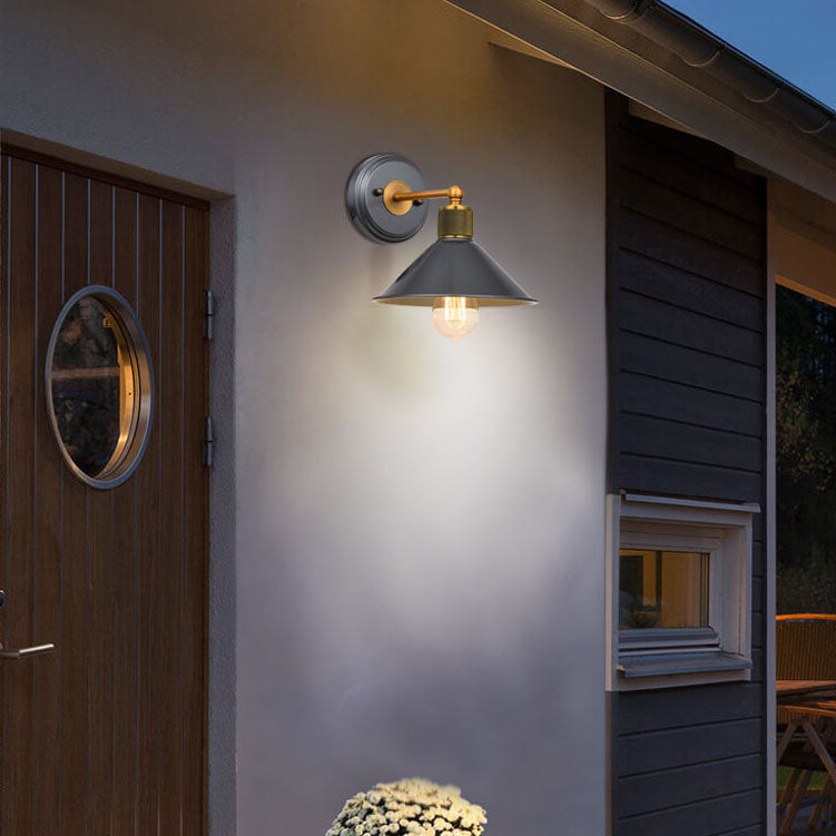 Aluminum Wrought Iron Lampshade 1-Light Wall Sconce Lamp