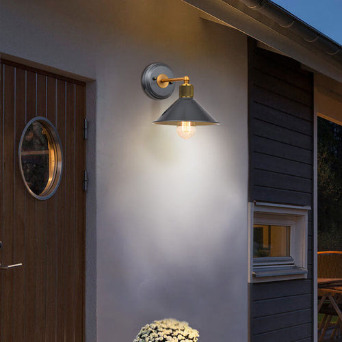 Aluminum Wrought Iron Lampshade 1-Light Wall Sconce Lamp