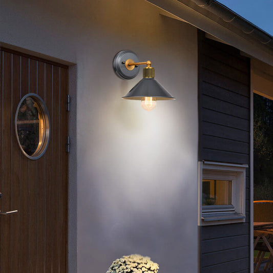 Aluminum Wrought Iron Lampshade 1-Light Wall Sconce Lamp