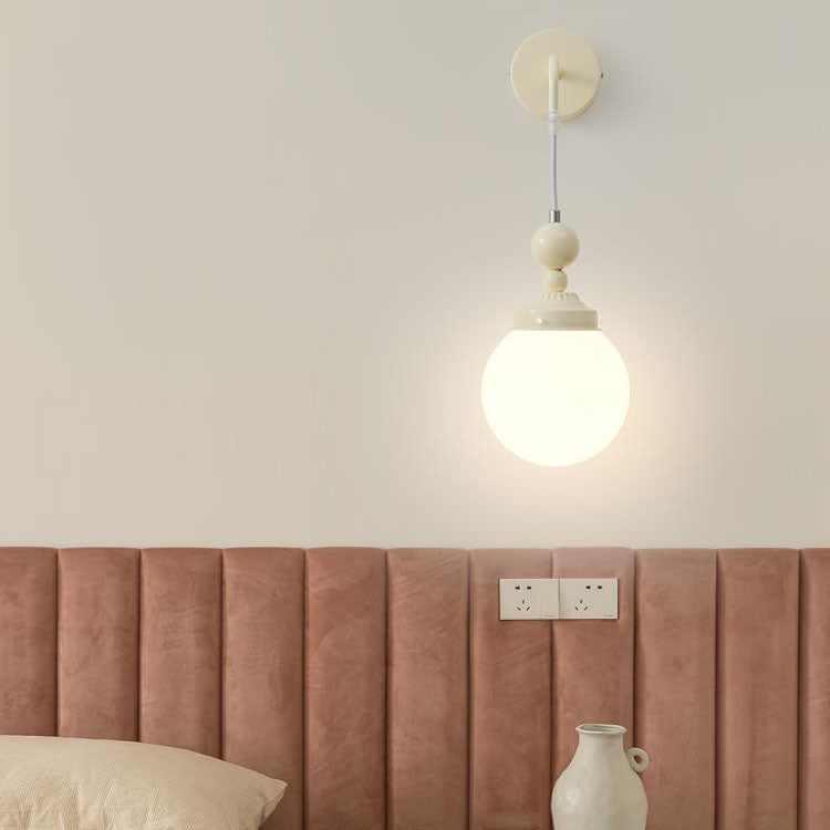 Scandinavian Gourd Iron Glass 1-Light Wall Sconce Lamp