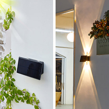 Solar Waterproof Rectangle ABS LED Outdoor Wall Sconce Lamp