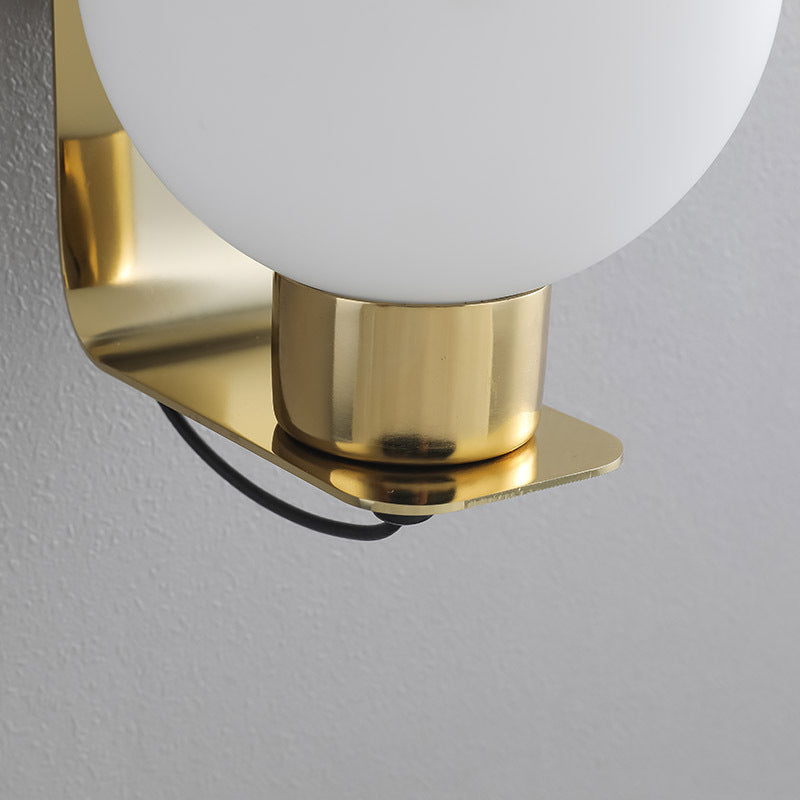 Scandinavian Stainless Steel Glass 1-Light Wall Sconce Lamp