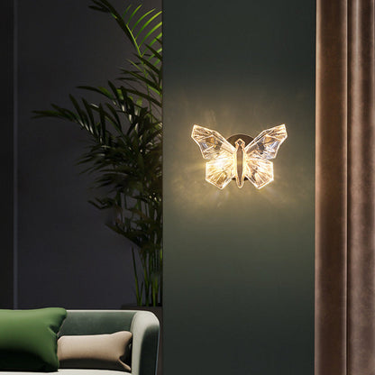 Butterfly Hardware Aluminum Acrylic LED Wall Sconce Lamp