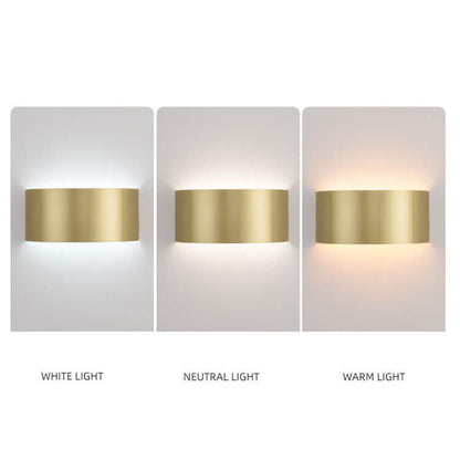 Solid Color Iron Half-circle LED Wall Sconce Lamp