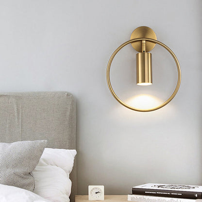 Simplicity Iron Circle Cylinder 1-Light Wall Sconce Lamp