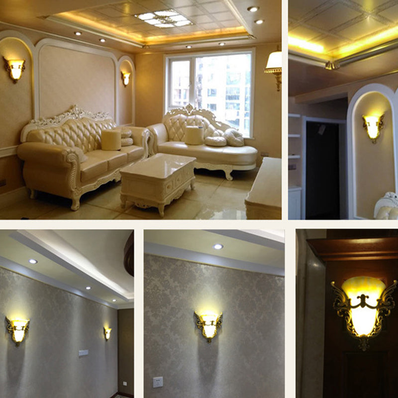 European Wings Cup Resin Glass 1-Light Wall Sconce Lamp